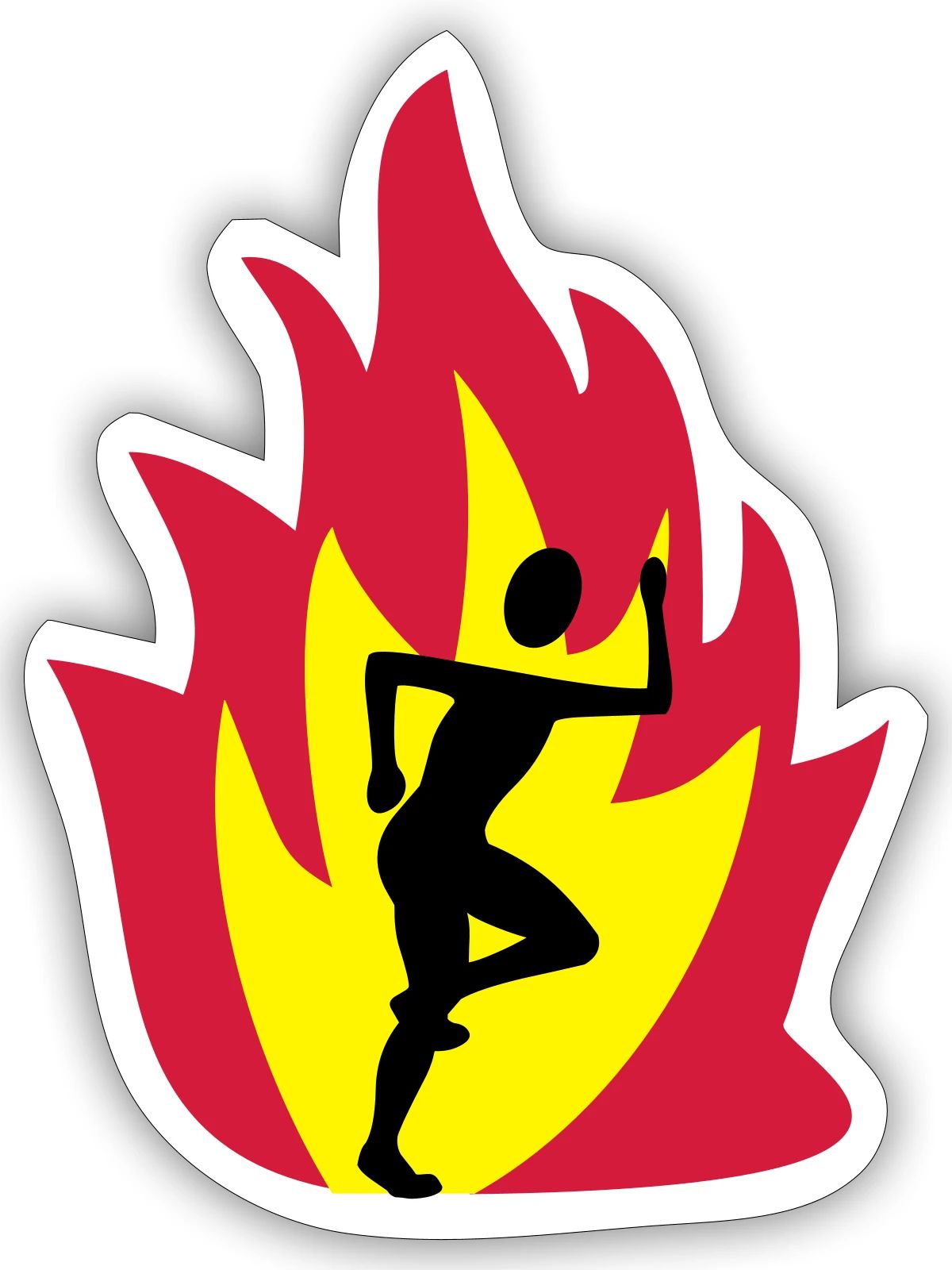 Läufer Flamme - Sticker Größe S (10 x 10 cm) - Mattweiß - Vorne