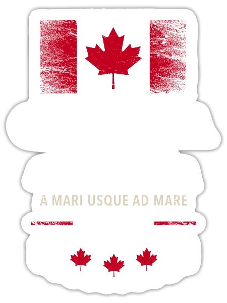 Drapeau unifolié Canada Canada Amérique - Sticker taille S (10 x 10 cm) - blanc mat - Devant
