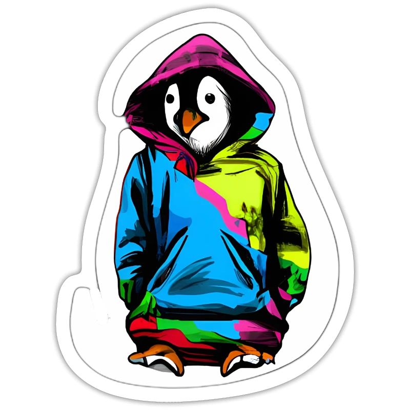 Süßer Pinguin mit Bunten Pullover