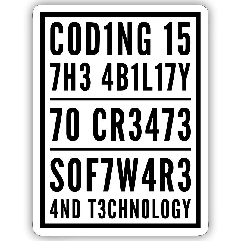 Programming Coden L337 Leetspeak Saying