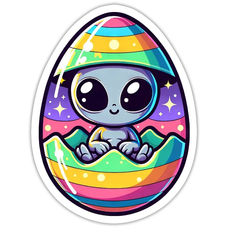 Conception d’éclosion d’oeuf de Pâques extraterrestre : surprise colorée