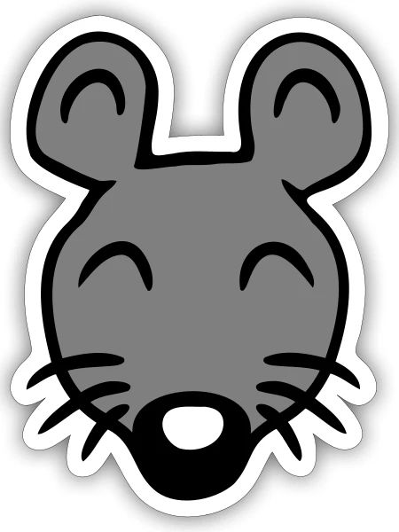 Mouse Mouse Cute Little Rat Rodent Friendly - Sticker size S (10 x 10 cm) - white matte - Front