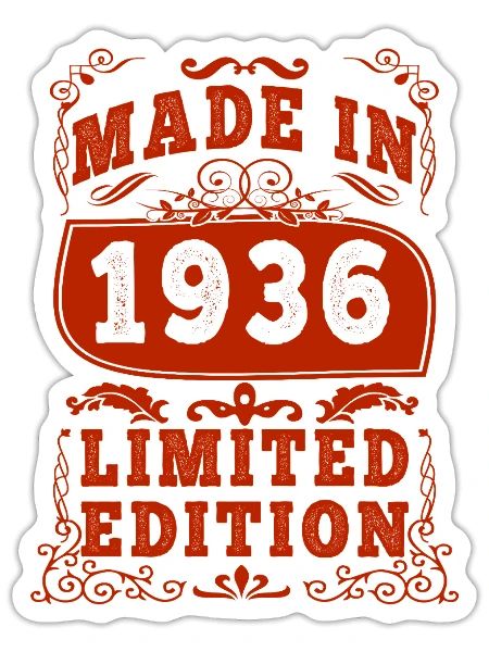 1936 anniversaire 1936 né en 1936 anniversaire - Sticker taille S (10 x 10 cm) - blanc mat - Devant