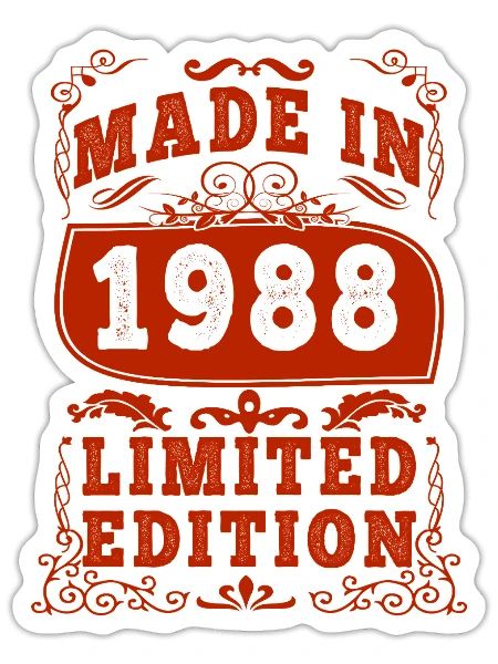 1988 anniversaire 1988 né en 1988 anniversaire - Sticker taille S (10 x 10 cm) - blanc mat - Devant