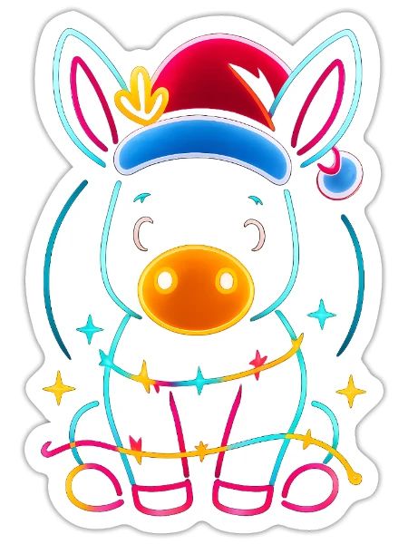 Esel Elfe Weihnachten Lustig Geschenk - Sticker Größe S (10 x 10 cm) - Mattweiß - Vorne