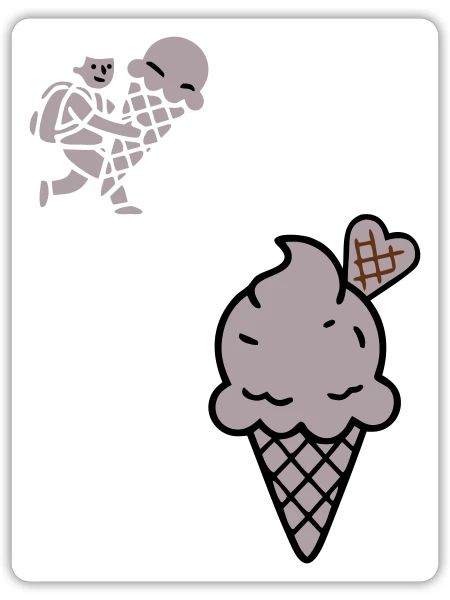 Schoko Eiswaffel Herz Icon - Sticker Größe S (10 x 10 cm) - Mattweiß - Vorne