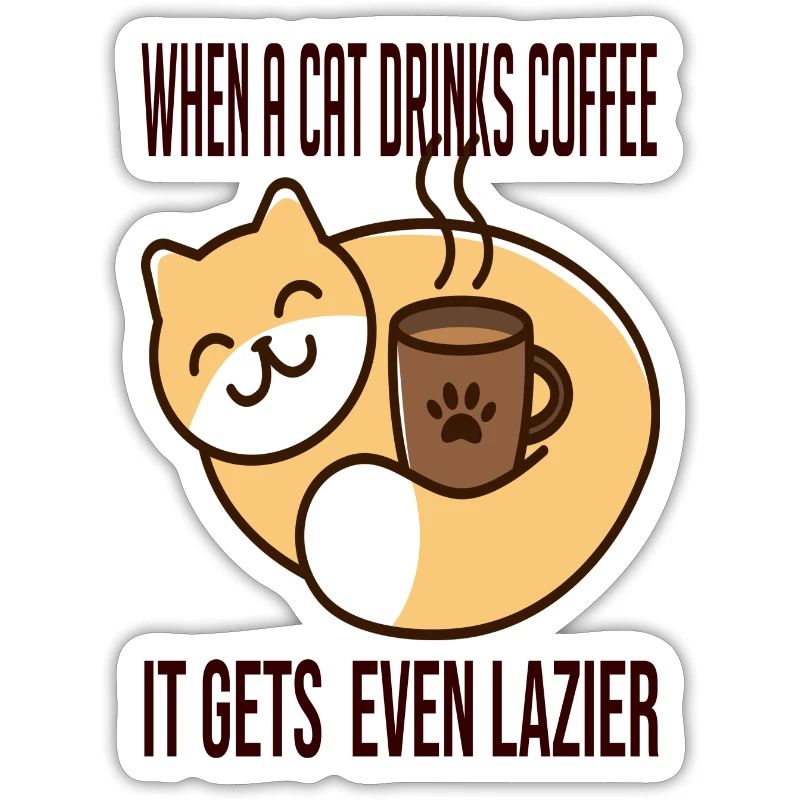 Wenn eine Katze Kaffee trinkt, wird sie noch fauler
