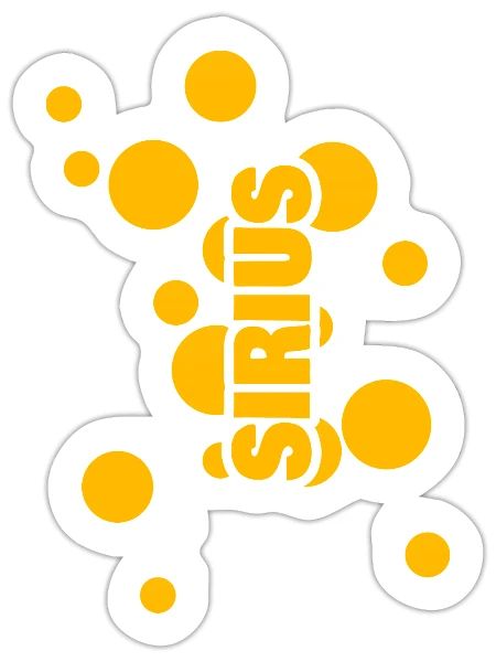Name Sirius - Sticker Größe S (10 x 10 cm) - Mattweiß - Vorne