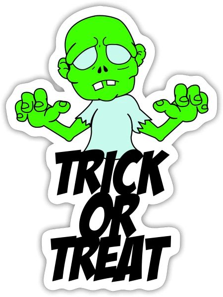 zombie trick or treat - Sticker size S (10 x 10 cm) - white matte - Front