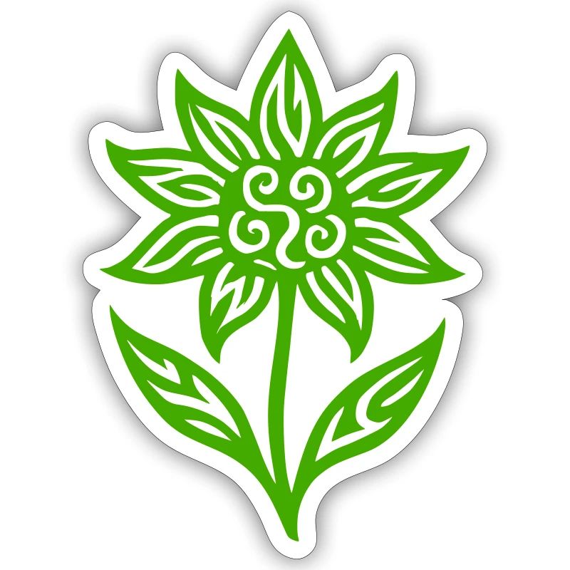 Creative flower with tribal pattern - color variable