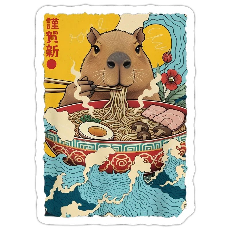 Capybara Eats Ramen Noodles