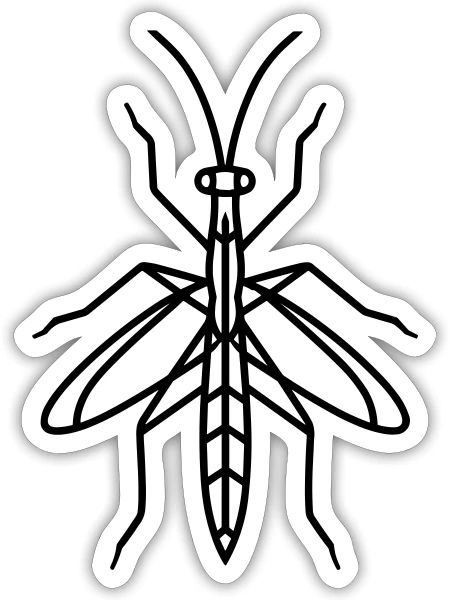 Stick-Insekt - Sticker Größe S (10 x 10 cm) - Mattweiß - Vorne