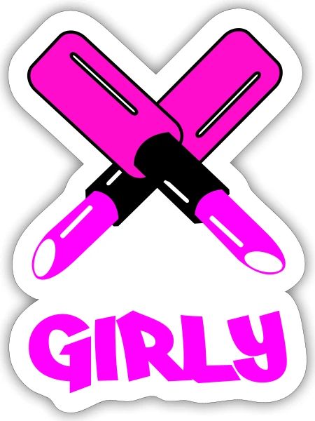 GIRLY Neon Cutout Typography - Sticker Größe S (10 x 10 cm) - Mattweiß - Vorne