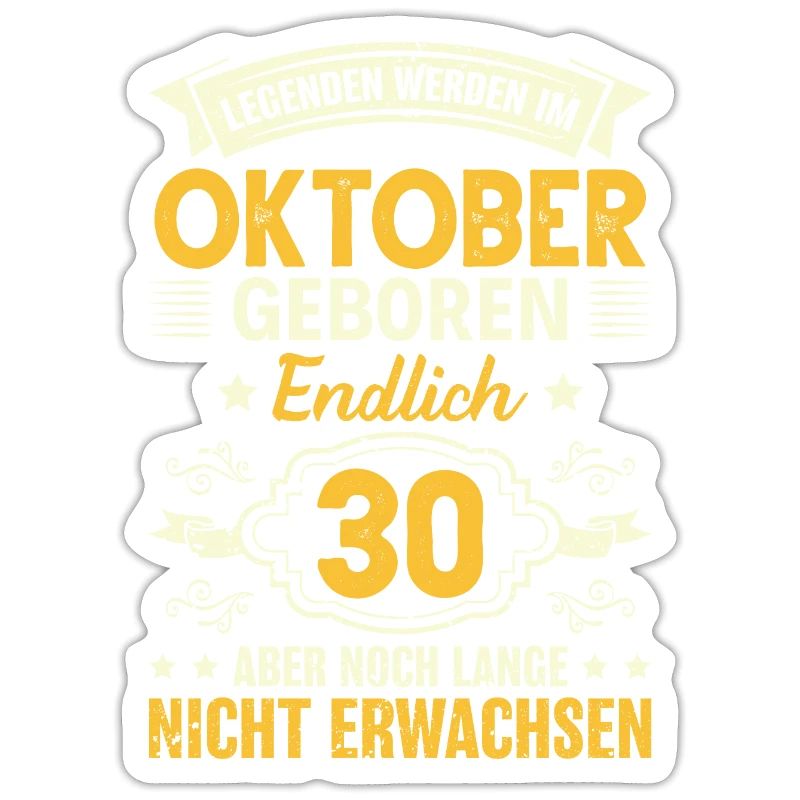 30th Birthday Thirty 30 B-Day October Gift