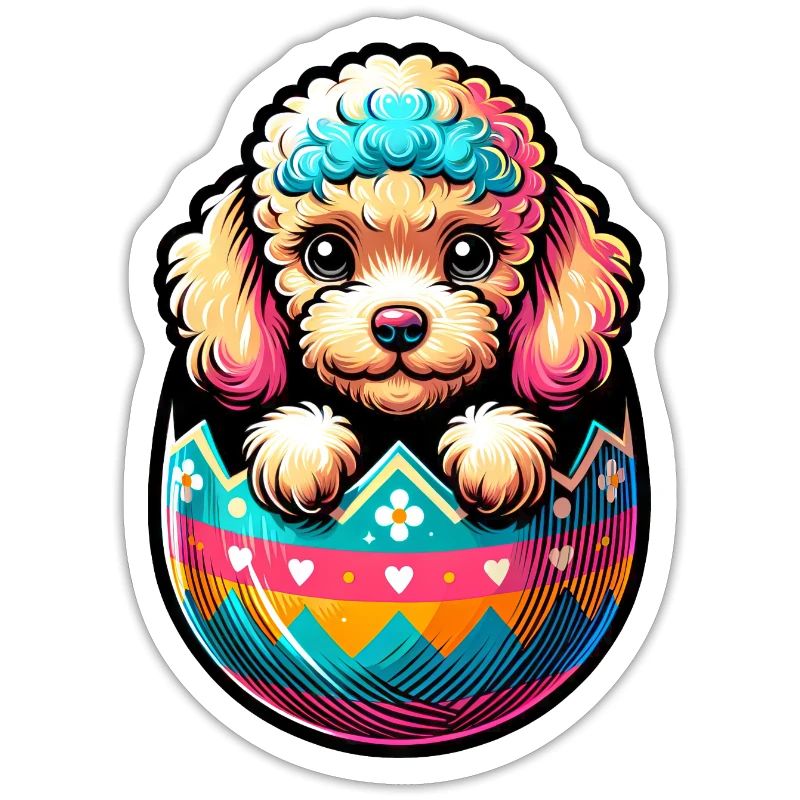 Easter Egg Easter Egg Dog Poodle Hatches From The Egg