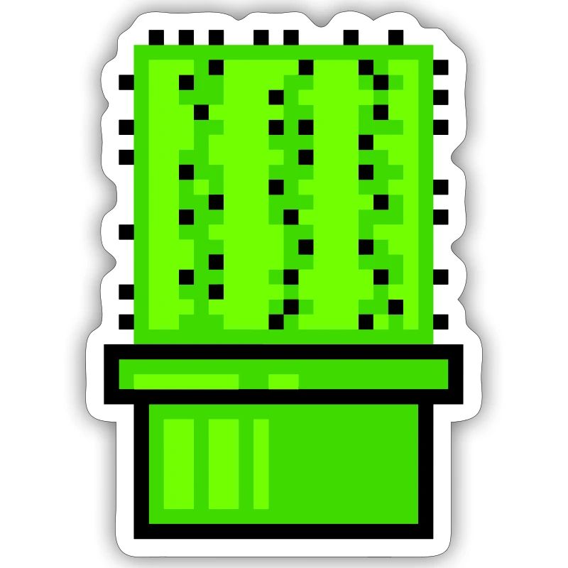 Cactus Cactus Rétro Jeu Vidéo Pot De Fleur Pixel