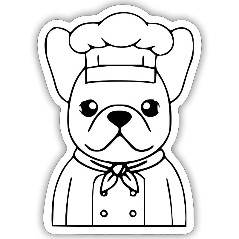 Frenchie Chef Baker Outline