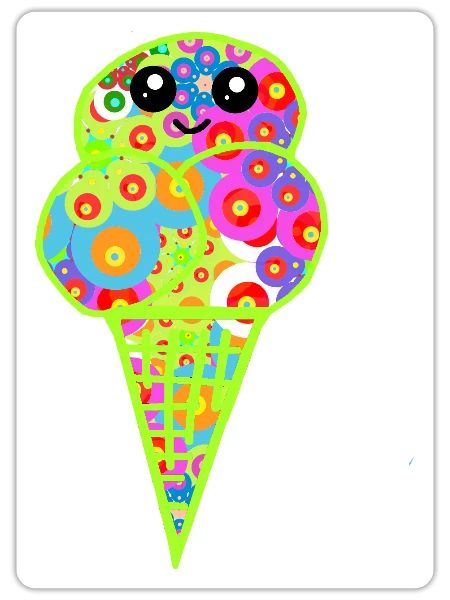 Retro Eis Vintage Kinder Kind 60er  - Sticker Größe S (10 x 10 cm) - Mattweiß - Vorne