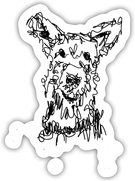 Terrier Berger de Picardie - Sticker Größe S (10 x 10 cm) - Mattweiß - Vorne