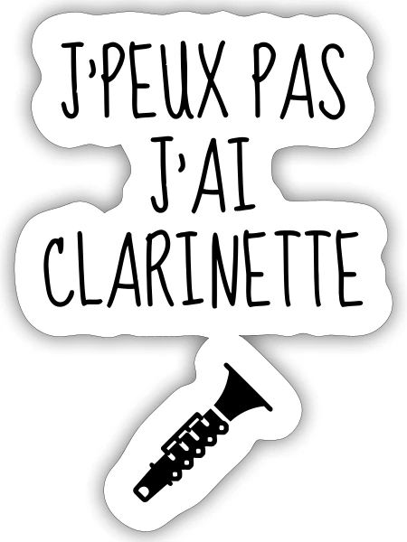 Klarinette Klarinettist Musik Musiker Musikerin - Sticker Größe S (10 x 10 cm) - Mattweiß - Vorne