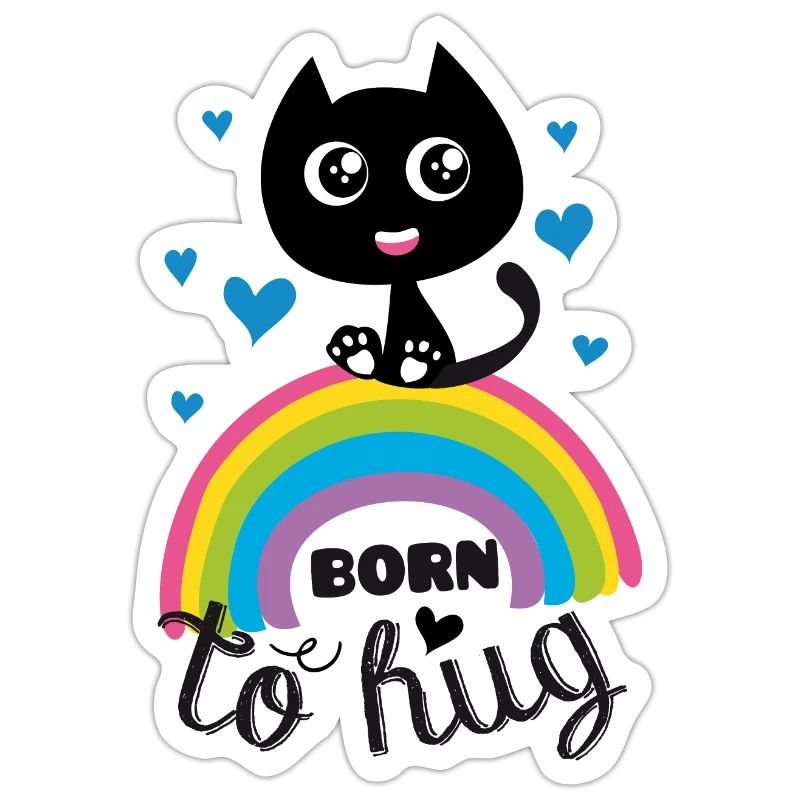 Born tu hug, chat mignon sur arc en ciel !