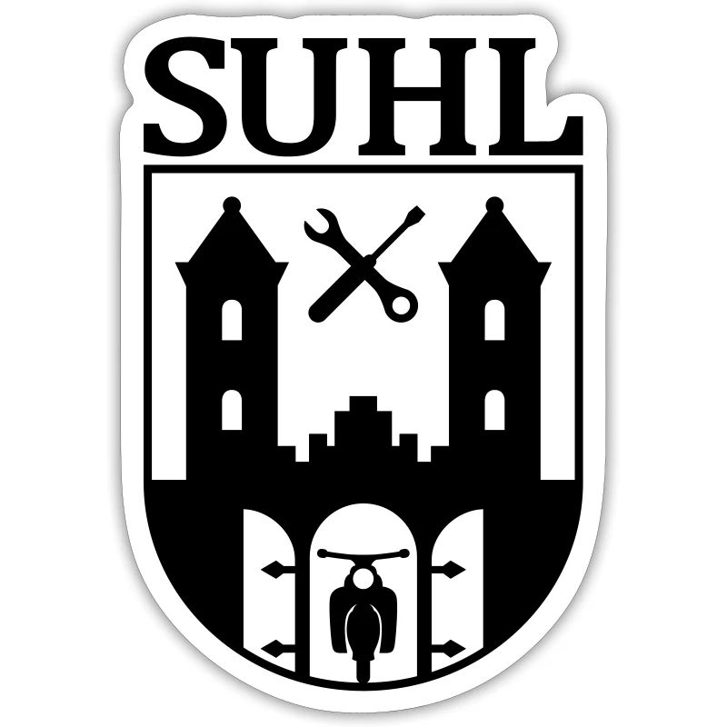 Suhl emblem with Simson Star Sparrowhawk Hawk