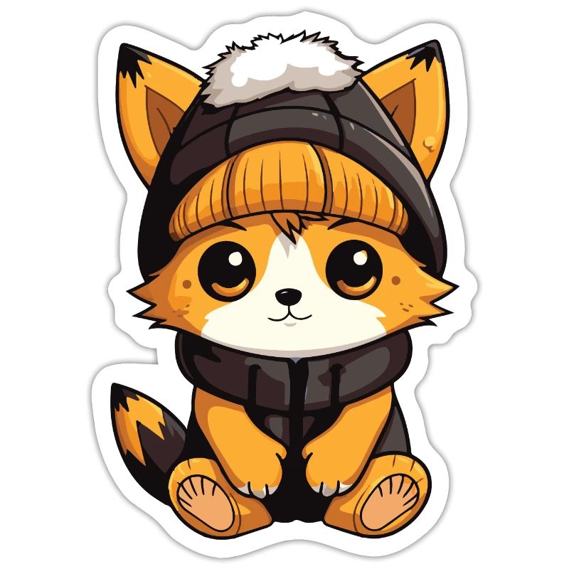 Fox Winter Comic Cute