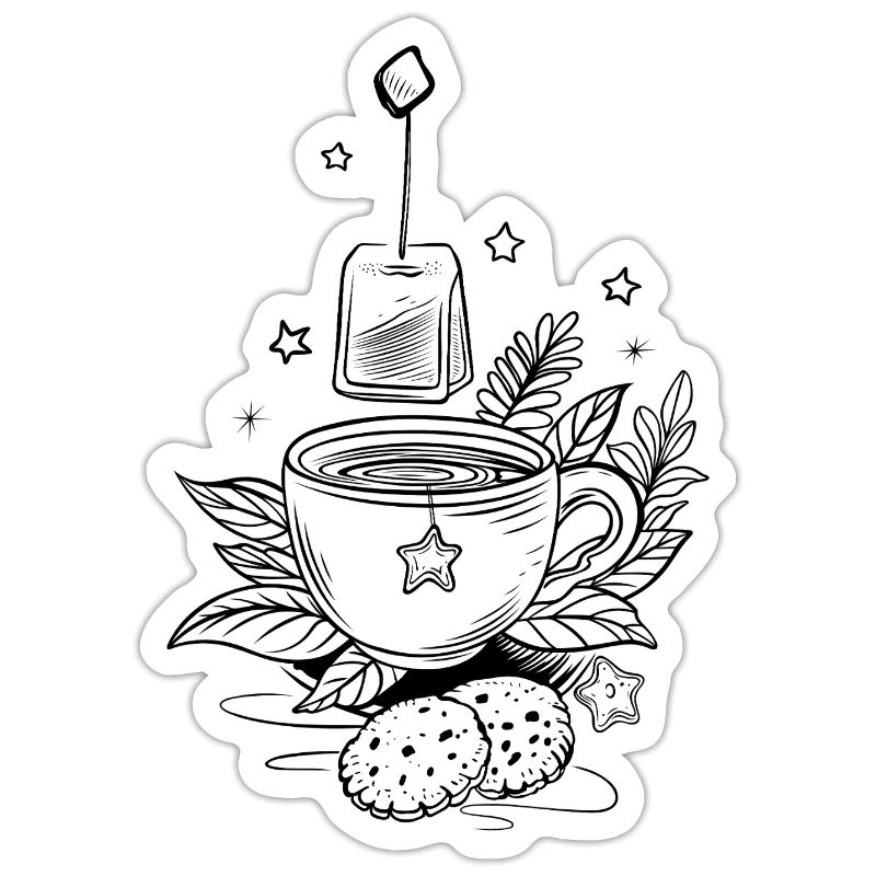 Tee Teetasse mit Earl Grey und Teebeutel