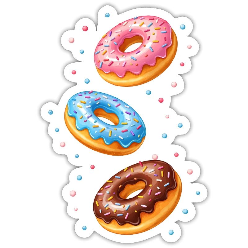 Ensemble d’illustrations de beignets colorés