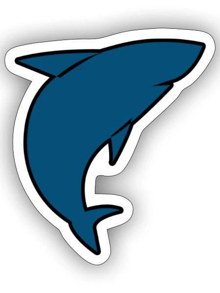 Illustration de requin cool pour tous les designs minimaux - Sticker taille S (10 x 10 cm) - blanc mat - Devant