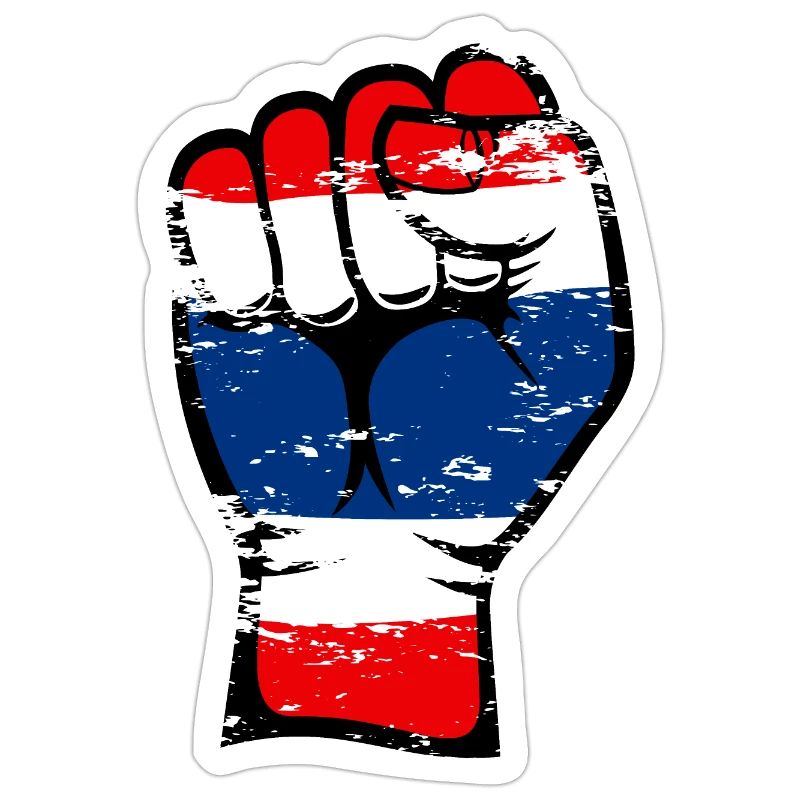 Icône de main de poing du drapeau de la Thaïlande utilisée