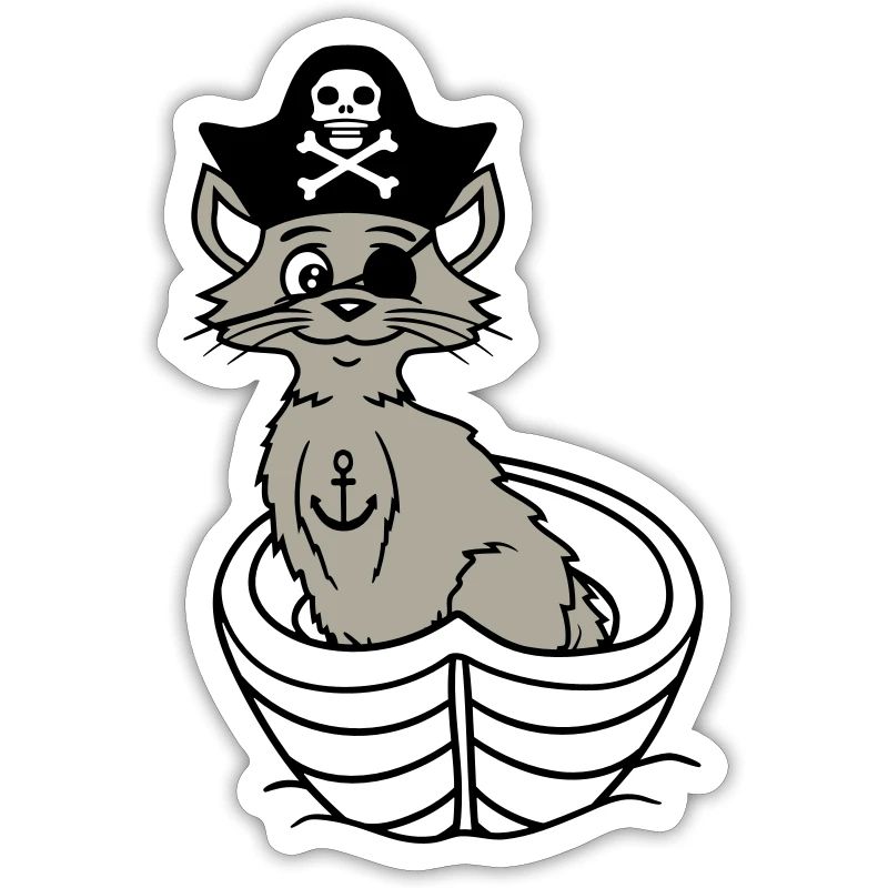 Pirate Cat Buccaneer Eye Patch Hat Bateau à rames