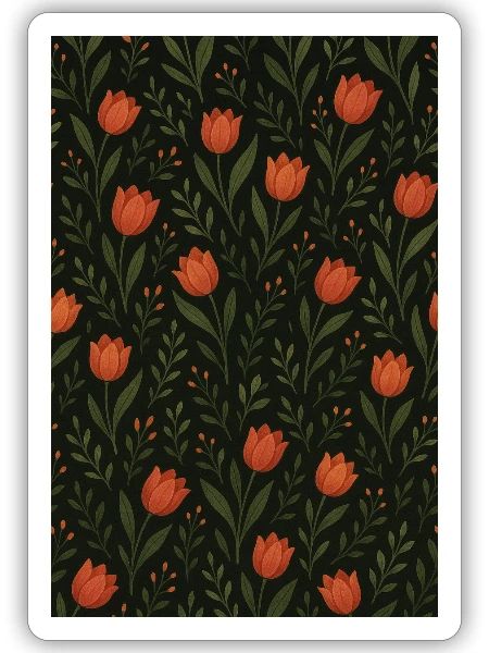 Motif Tulipe - Sticker taille S (10 x 10 cm) - blanc mat - Devant