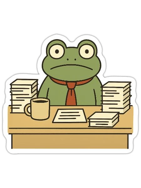 Business Frog - Sticker size S (10 x 10 cm) - white matte - Front