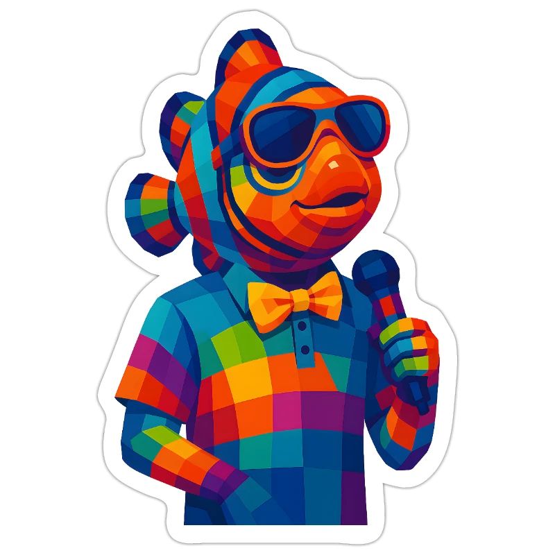 WPAP Polygon Stil Tiere - Clownfisch mit Fliege