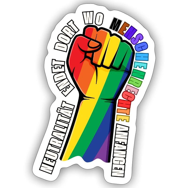 Statement-Sticker Menschenrechte