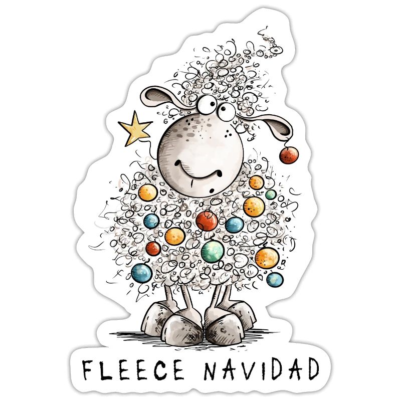 Fleece Navidad Christmas Sheep Cartoon Sheep