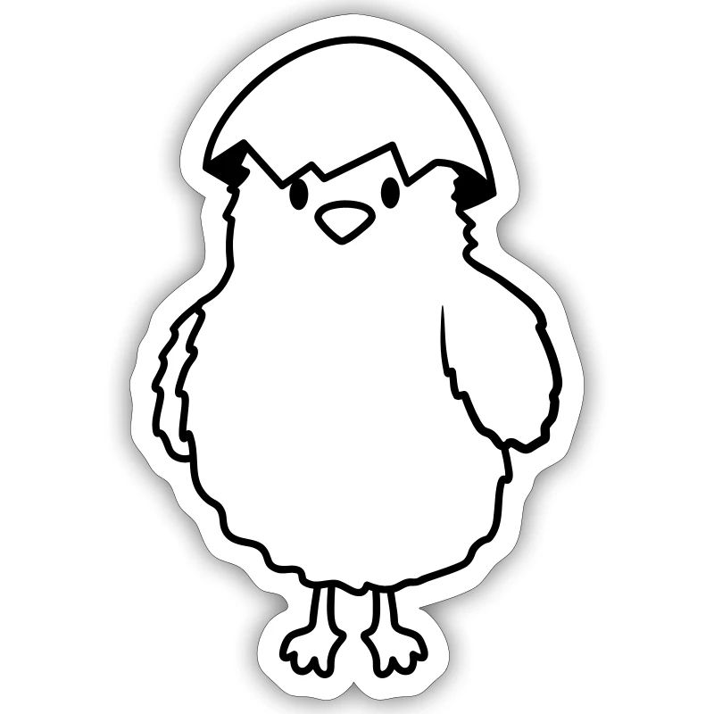 Chicks with eggshell on the head