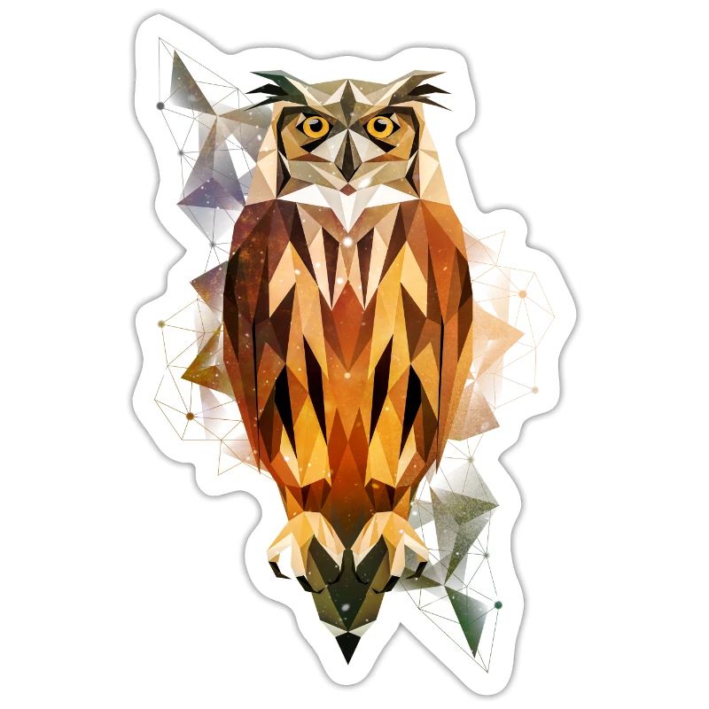 Eule T-Shirt I Cool Low Poly Eule Vogel Witziges S