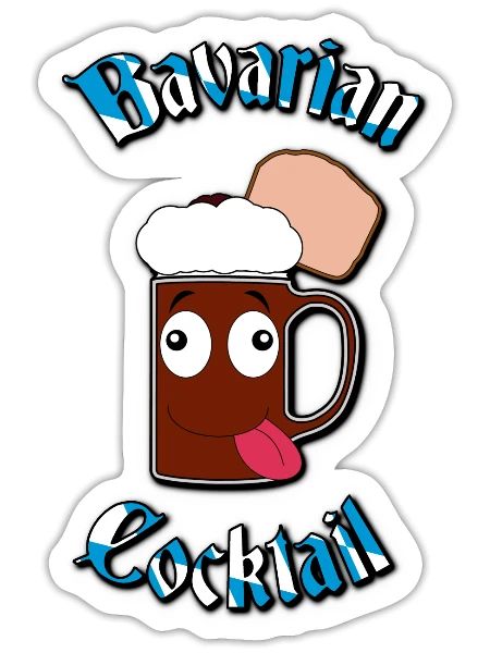 Bavarian Cocktail / Goaßmaß V2 - Sticker Größe S (10 x 10 cm) - Mattweiß - Vorne