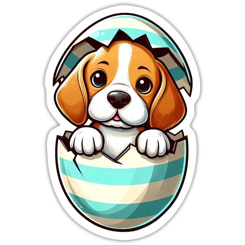 Conception colorée d’oeuf de Pâques de chien Beagle