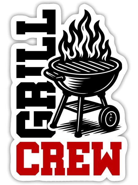 Équipe de grillades - Sticker taille S (10 x 10 cm) - blanc mat - Devant