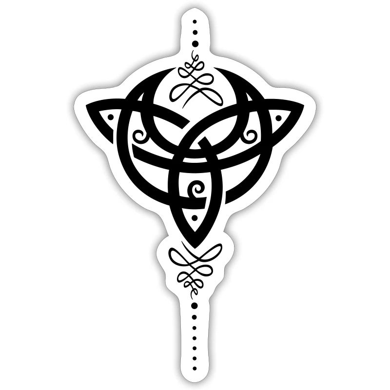 Celtic moon, crescent moon with Trinity symbol.