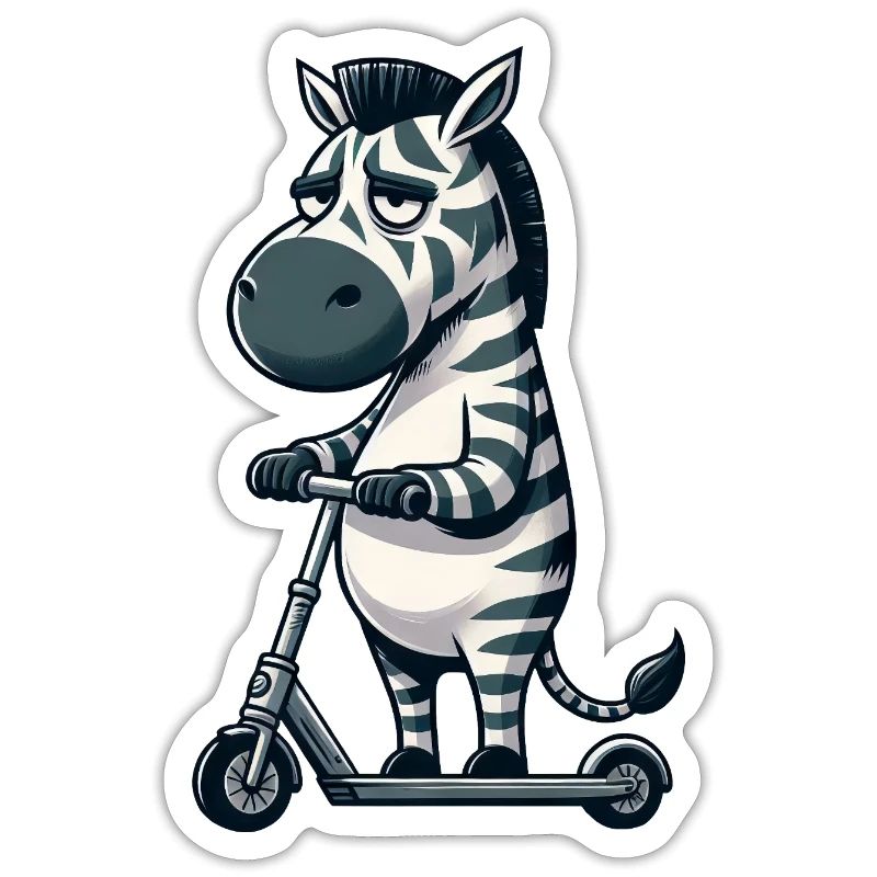Mürrisches Zebra Roller Comic Rollerspaß