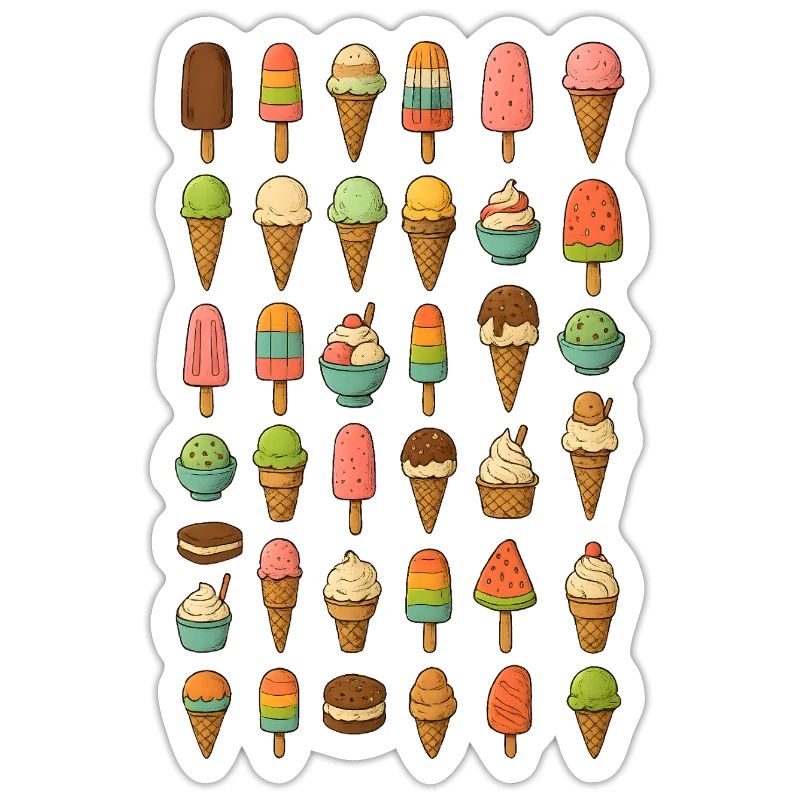 Bunte Eiscreme Vielfalt