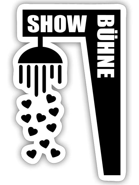 Chor Bühne Duschen - Sticker Größe S (10 x 10 cm) - Mattweiß - Vorne
