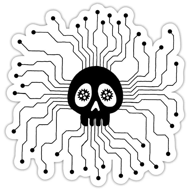 Black microprocessor skull