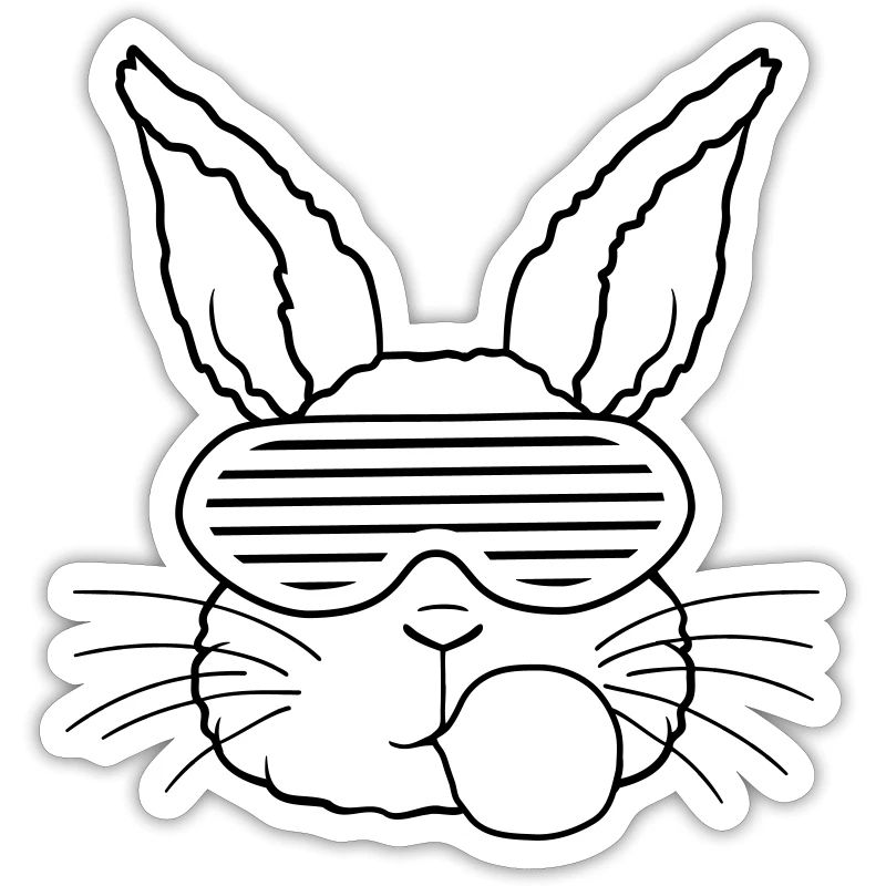 Rabbit chewing gum bubble cool