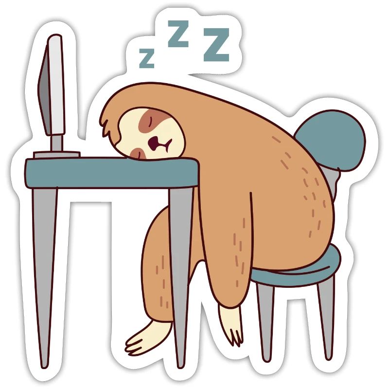 Sloth Working Falling Asleep Lazy Office Tired