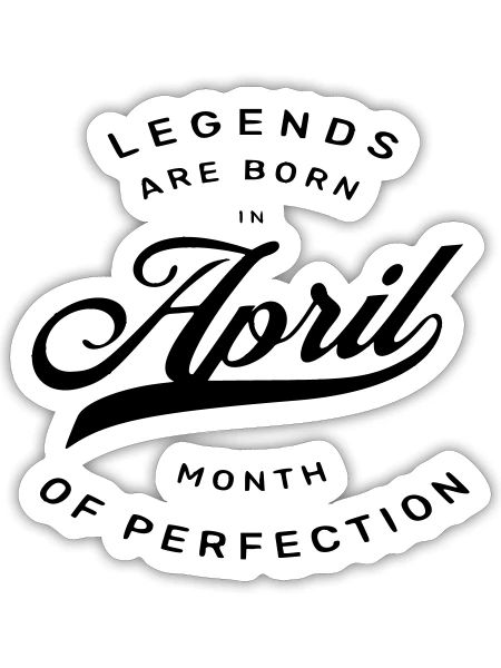 APRIL BIRTHDAY - Sticker size S (10 x 10 cm) - white matte - Front